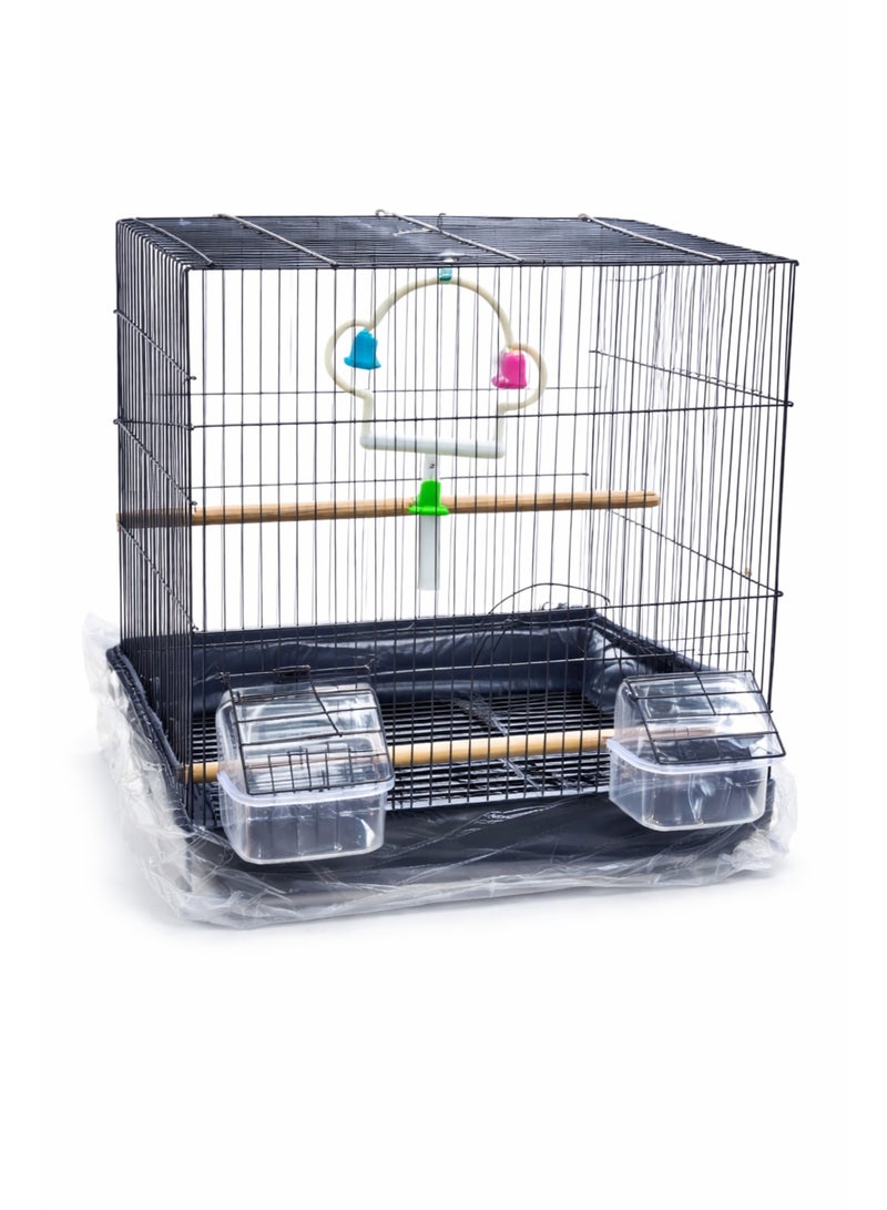 روز قفص معدني صغير للببغاء والطيور الصغيرة - أسود - Image 1